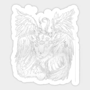 cursed lamb white transparent Sticker